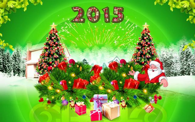 Новый год 2015, фотообои 0818 Новый год 2015 - фото 0818